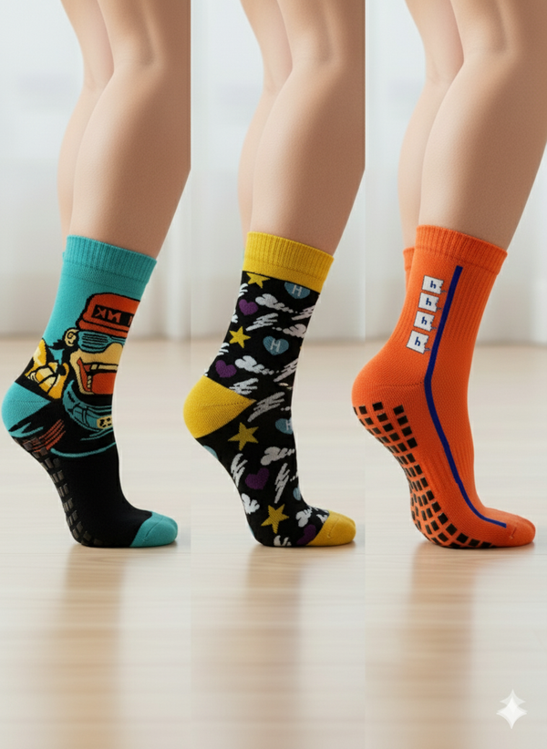 Dress Socks for Men Women,Colorful Funny Crazy (Combo-3)