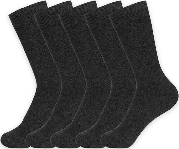 Randra Ankle Length Black Solid Comed Cotton Socks (Pack of 5)